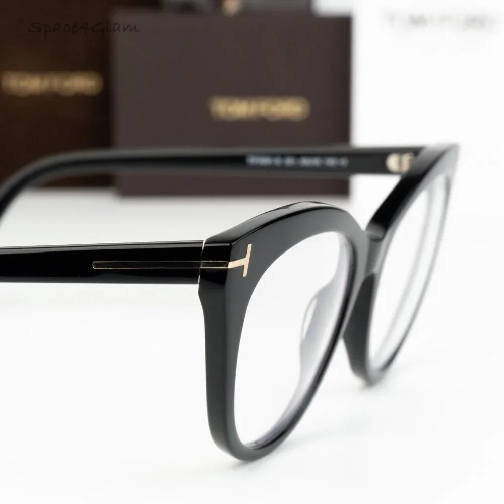 Tom Ford Women Eyeglasses Black Blue Block Cat Eye FT6091-B 001 NEW AUTHENTIC